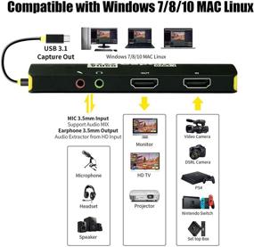 img 2 attached to 🎮 Mirabox Захват видеоигр: Аудио-видеозахват через USB3.1 Type C HDMI для 1080P 60FPS HD качества, CamLink для PS4 Switch OBS YouTube стриминга, совместим с Windows Mac OS Linux