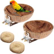 🥥 coconut shell bird breeding hatching nest - tfwadmx natural parrot nesting box cage hatch house hut cave - parrot cage accessories toys for budgie parakeet cockatiel logo