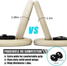 img 1 attached to 🔥 HAHASOLE Gymnastic Rings Wooden - 1500lbs Capacity with 14.76ft Adjustable Straps - Home & Gym Equipment for Cross-Training, Strength Training, Fitness - Perfect for Pull Ups, Dips & More