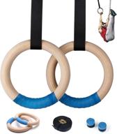 🔥 hahasole gymnastic rings wooden - 1500lbs capacity with 14.76ft adjustable straps - home & gym equipment for cross-training, strength training, fitness - perfect for pull ups, dips & more логотип