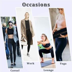 img 2 attached to Gnpolo Women's Black High Waist Leggings - Pack of Soft, Slimming Tummy Control Pants for Yoga and Everyday Wear