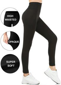 img 3 attached to Gnpolo Women's Black High Waist Leggings - Pack of Soft, Slimming Tummy Control Pants for Yoga and Everyday Wear