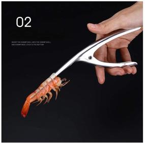 img 2 attached to Premium Stainless Steel Shrimp Peeler and Deveiner: Innovative Seafood Shell Prawn Curved Peeler - Creative Kitchen Tool