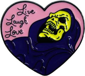 img 2 attached to Live, Laugh, Love - Skeleton - Enamel Pin: Spooky Elegance Embodied