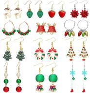 🎅 bow knot snowflake jingle bell reindeer christmas earrings for women girls, cute christmas xmas party gifts… logo