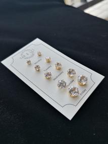 img 2 attached to YAN & LEI Stainless Steel Ear Studs Earrings Set - Sparkling Collection of 5 Pairs