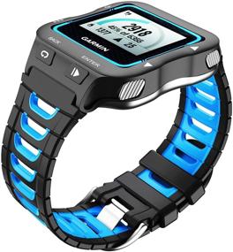 img 4 attached to 🚀 NotoCity Compatible Garmin Forerunner 920XT Band: Soft Silicone Watch Strap for Men and Women - Black-Blue