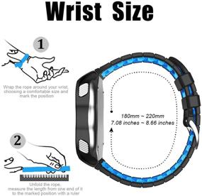 img 1 attached to 🚀 NotoCity Compatible Garmin Forerunner 920XT Band: Soft Silicone Watch Strap for Men and Women - Black-Blue