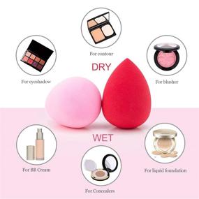 img 1 attached to 🎀 Kingbridal 8-Piece Makeup Sponges Set Blender Beauty Foundation Blending Sponge - Flawless Application for Liquid, Cream & Powder - Multi-colored Cosmetic Applicator Puff for Dry/Wet Use (Pink)