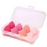 🎀 kingbridal 8-piece makeup sponges set blender beauty foundation blending sponge - flawless application for liquid, cream & powder - multi-colored cosmetic applicator puff for dry/wet use (pink) logo