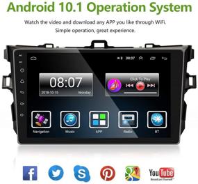 img 3 attached to 🚗 UNITOPSCI Android 10.1 Car Stereo with Navigation for Toyota Corolla 2009-2012 Double Din Radio, 9'' HD Touch Screen, 2G 32G GPS, WiFi, Bluetooth, FM Radio, USB, Mirror Link + Backup Camera