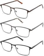 👓 crgatv 3-pack blue light blocking metal reading glasses for men - wide frame computer readers (+1.5 magnification) anti uv/eye strain/glare solution logo