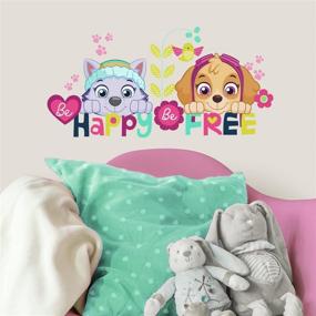 img 3 attached to 🐾 Optimized RoomMates RMK3662SCS Paw Patrol Skye and Everest Be Happy Quote Wall Decals - Boost Your Décor