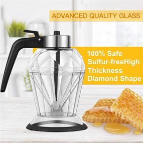 img 1 attached to Honey Dispenser: ORIJOYNA Premium Glass, Silicone Bottom, Stainless Steel Top - Perfect for Syrup & Pancakes (7oz)