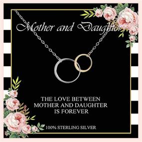 img 4 attached to 💞 Creatique Mother Daughter Necklace - Interlocking Circles: Perfect Mother's Day Jewelry Gift Set