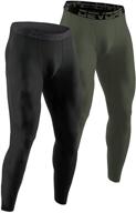 🏋️ performance-enhancing devops men's thermal compression pants: premium athletic leggings base layer bottoms (2 pack) логотип