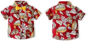 img 3 attached to 🌺 Adorable Toddler Baby Boy Hawaiian Summer Outfit: Floral Shirt, Bow-tie Shorts, and Trendy Hawaiian Style in One Set