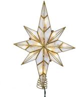 kurt s. adler kurt adler 10-light 11.4-inch capiz bethlehem star treetop, gold and white logo