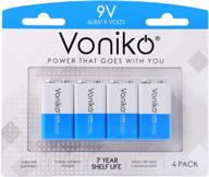 🔋 voniko alkaline 9v batteries - 4 pack - long-lasting with a 7-year shelf life logo
