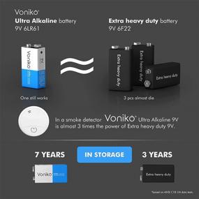 img 3 attached to 🔋 VONIKO Alkaline 9V Batteries - 4 Pack - Long-Lasting with a 7-Year Shelf Life