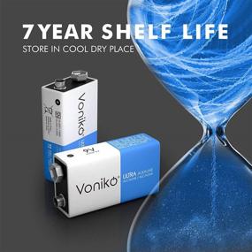 img 1 attached to 🔋 VONIKO Alkaline 9V Batteries - 4 Pack - Long-Lasting with a 7-Year Shelf Life