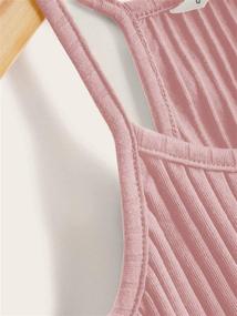 img 2 attached to Romwe Ribbed Camisole Sleeveless Racerback Girls' Clothing for Tops, Tees & Blouses