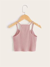 img 3 attached to Romwe Ribbed Camisole Sleeveless Racerback Girls' Clothing for Tops, Tees & Blouses