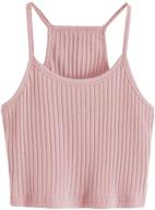 romwe ribbed camisole sleeveless racerback girls' clothing for tops, tees & blouses logo