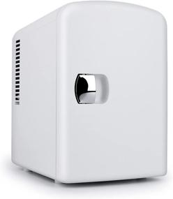 img 4 attached to 🥶 Portable Compact Refrigerator - Living Enrichment Mini Fridge with AC/DC Power, 4L Capacity for Skincare, Food, Medications, Milk - Ideal for Home, Travel - White, 6 Cans