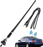 📻 linkstyle 16.9 inch car fm am radio antenna: universal auto roof fender wing mount signal aerial logo