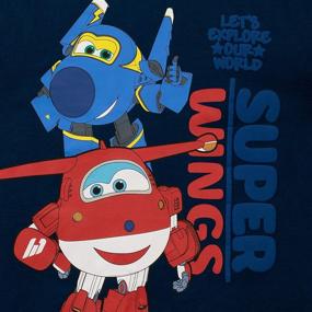 img 2 attached to Футболка Super Wings Jett and Jerome для мальчиков: веселая и стильная авиационно вдохновленная одежда.