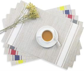 img 3 attached to 🍽️ Premium YOSICHY Crossweave Placemats: Resistant and Non-Slip for Stylish Dining Experience