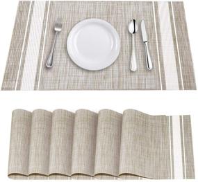 img 4 attached to 🍽️ Premium YOSICHY Crossweave Placemats: Resistant and Non-Slip for Stylish Dining Experience