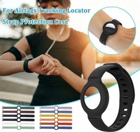 img 2 attached to 🔵 Blue AirTags Case Watch Band: A Reliable Anti-Lost Wristband Bracelet AirTag Holder for Toddlers, Babies, Children, and the Elderly