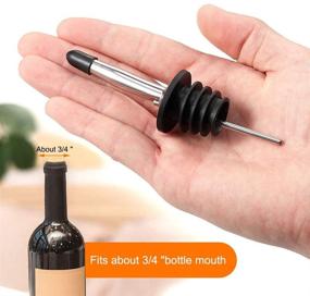 img 1 attached to 🍾 Set of 6 Stainless Steel Pourers with BALTRE Speed pourer & Tapered Stopper Spout, Liquor Bottle Pourers with Rubber Dust Caps for Vinegar and Liquor Pouring