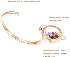 img 1 attached to 📿 30mm Glass Floating Memory Living Locket Bangle Bracelet - BG247 Stainless Steel