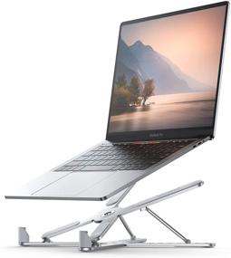 img 4 attached to 📚 Premium Adjustable Laptop Stand: Lamicall Laptop Riser for MacBook Air Pro, Dell XPS, HP - Ergonomic Aluminum Notebook Stand with Portable Foldable Design (10-15.6 inches)