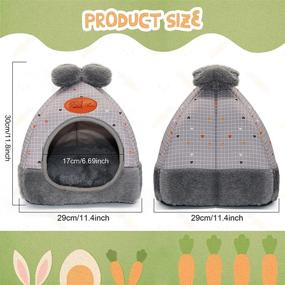 img 3 attached to 🐰 YUEPET Cozy Guinea Pig Bed with Bunny Cave Design - Cute Bowknot House for Dwarf Rabbits, Hamsters, Ferrets, Rats, Hedgehogs, Chinchillas - Big Hideout Cage Accessory