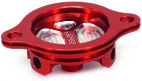 img 3 attached to 🔴 Высококачественные крышки фильтров масла JFG RACING CNC Billet Aluminum Red для мотоцикла CRF250X 2004-2016 и CRF250R 2004-2009.