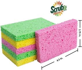 img 3 attached to 🧽 Scrub-it Cleaning Sponge - 12 Pack Assorted Colors - Non-Scratch Kitchen Sponges for Dishes, Pots, Pans - Dishwashing Sponge with Varying Colors