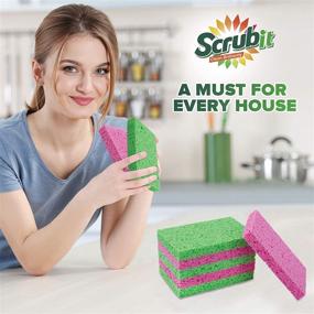 img 2 attached to 🧽 Scrub-it Cleaning Sponge - 12 Pack Assorted Colors - Non-Scratch Kitchen Sponges for Dishes, Pots, Pans - Dishwashing Sponge with Varying Colors