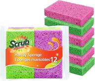 🧽 scrub-it cleaning sponge - 12 pack assorted colors - non-scratch kitchen sponges for dishes, pots, pans - dishwashing sponge with varying colors logo