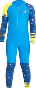 img 4 attached to DIVE & SAIL Kids Swimsuit with Sun Protection, One Piece Long/Short Sleeve Sunsuit