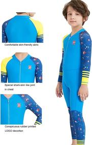 img 2 attached to DIVE & SAIL Kids Swimsuit with Sun Protection, One Piece Long/Short Sleeve Sunsuit