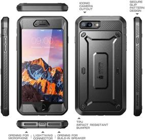 img 2 attached to 📱 SupCase Unicorn Beetle Pro Series Case for iPhone 7 Plus, iPhone 8 Plus - Full-Body Rugged Holster Case with Built-in Screen Protector (Black)