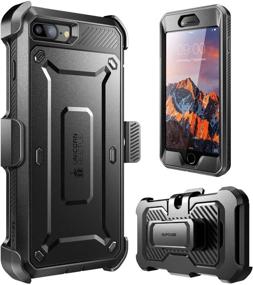 img 3 attached to 📱 SupCase Unicorn Beetle Pro Series Case for iPhone 7 Plus, iPhone 8 Plus - Full-Body Rugged Holster Case with Built-in Screen Protector (Black)