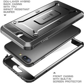 img 1 attached to 📱 SupCase Unicorn Beetle Pro Series Case for iPhone 7 Plus, iPhone 8 Plus - Full-Body Rugged Holster Case with Built-in Screen Protector (Black)