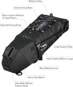 img 3 attached to Lixada Large-Capacity Bike Saddle Bag: 3-10L Storage Pack for Mountain Road MTB Bicycle, Cycling Tail Bag, Under Seat Bag