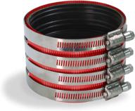 37522cs supply giant no-hub coupling, 🔴 3 inch, red - heavy duty colored shield logo