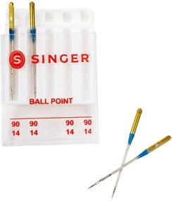 img 1 attached to SINGER 4820 Универсальные шариковые иглы для швейных машин: трикотажная ткань, размер 90/14 - 4 штуки